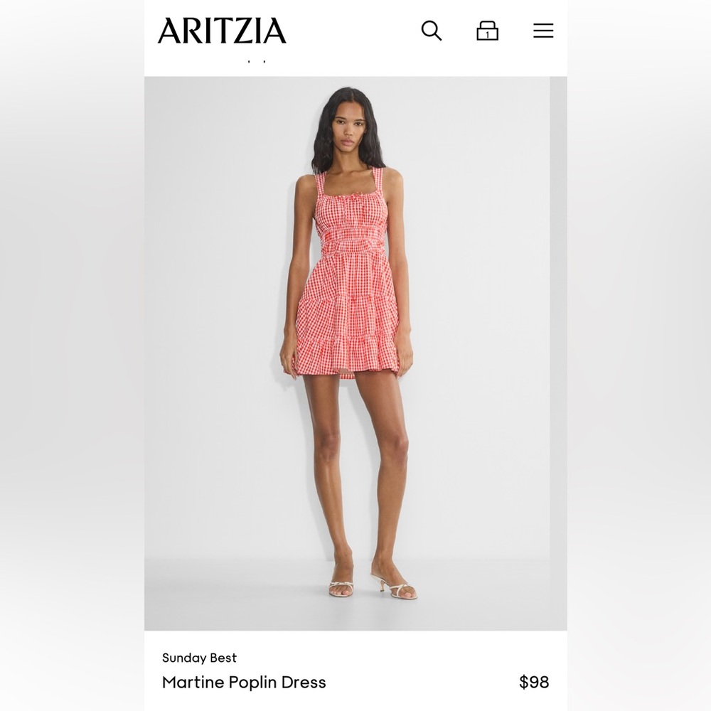 NWT. Never been worn. 
Aritzia Martine Poplin Dress in Red